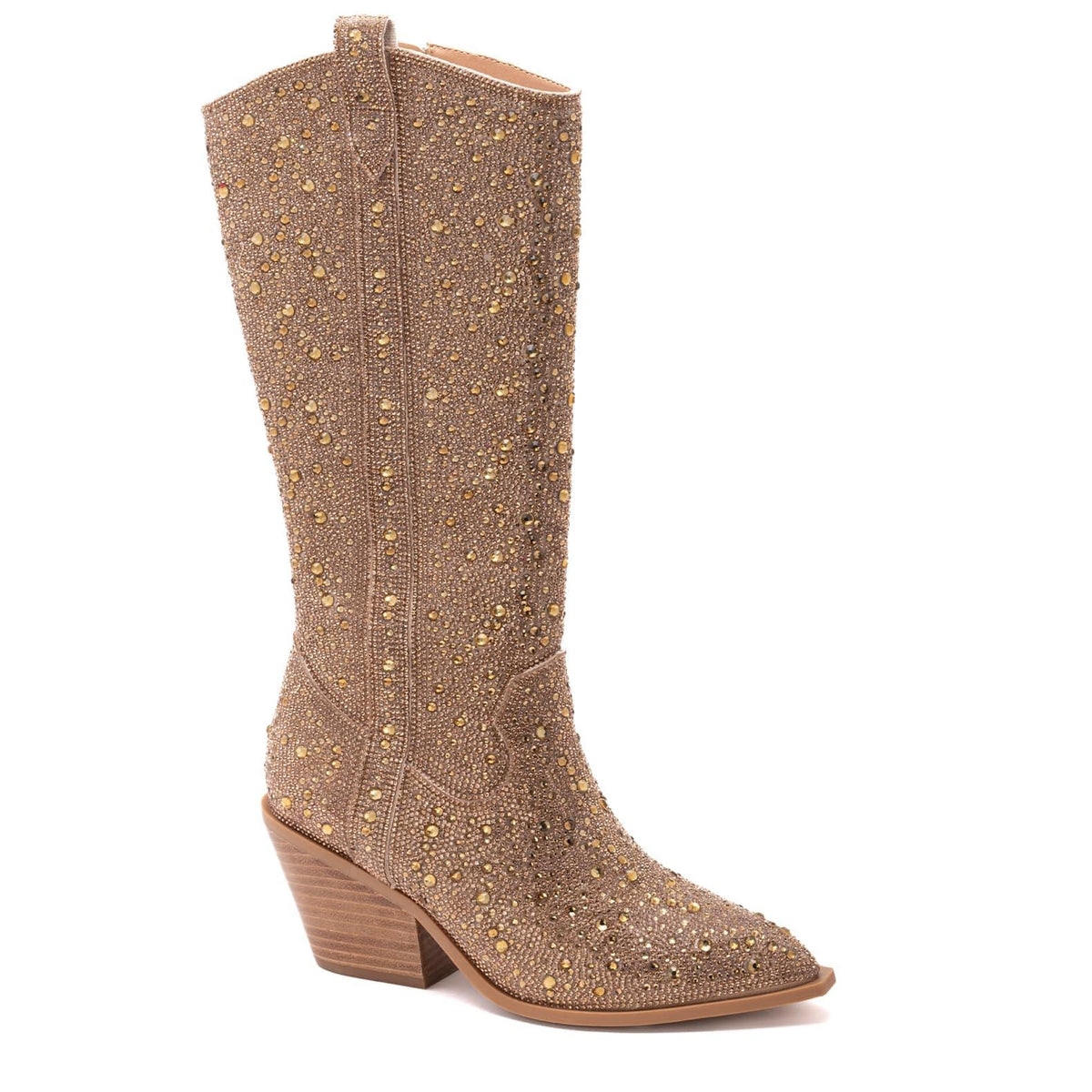 Glitzy Gold Rhinestone Boots