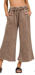 Zenana Mocha Acid Wash Palooza Pants