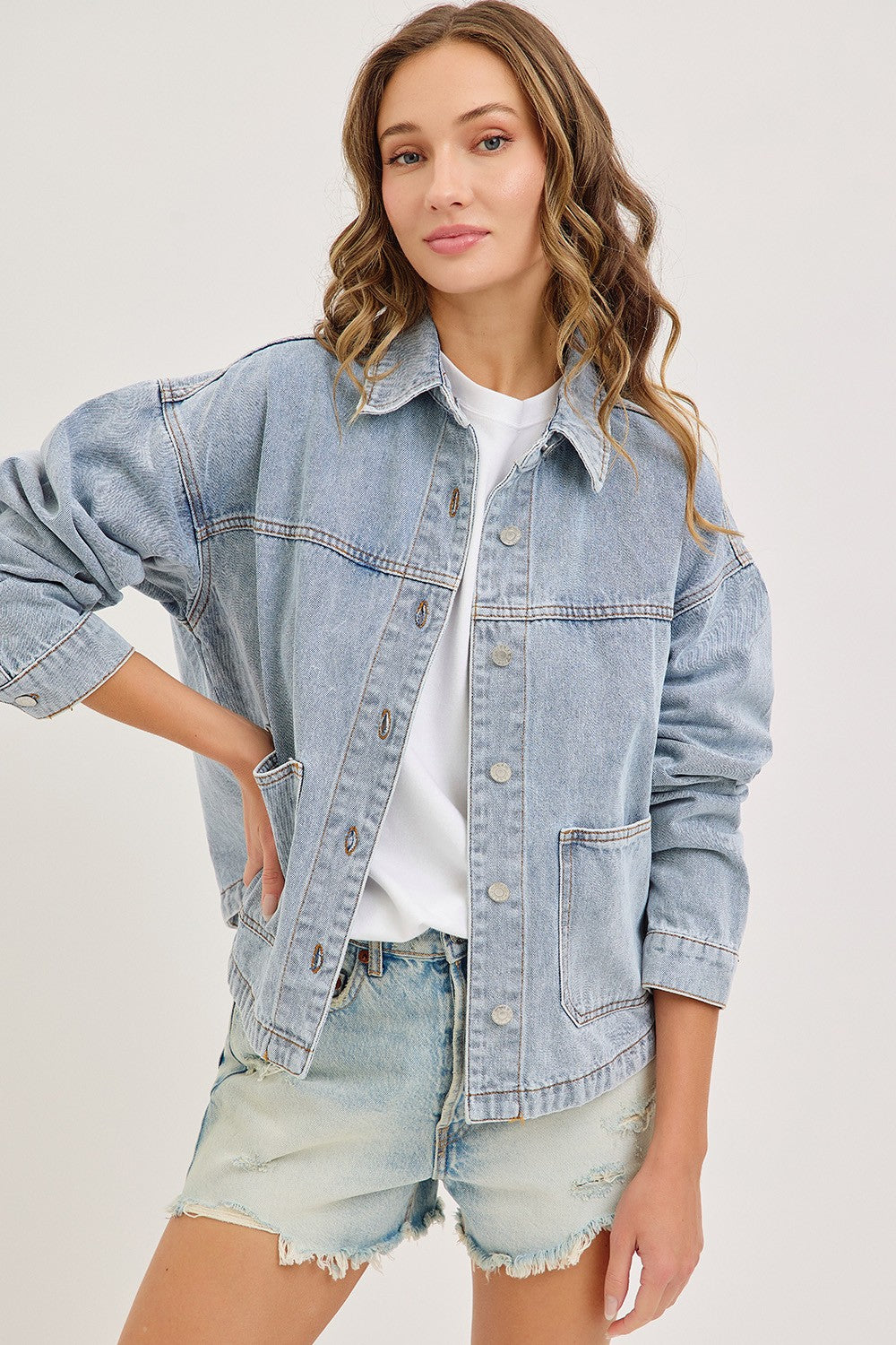Washed Denim Barn Jacket