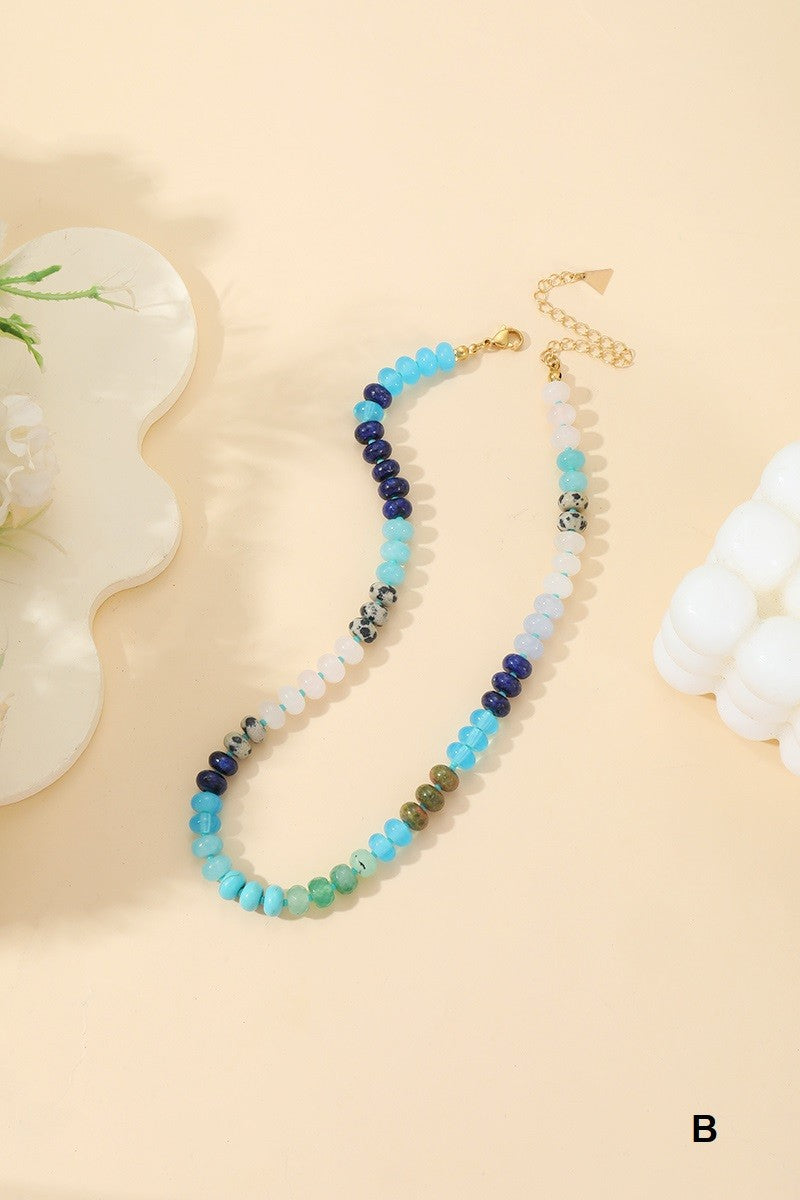 TRENDY NATURAL AGATE GEMSTONE NECKLACE