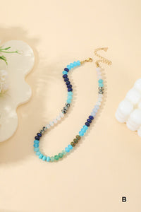 TRENDY NATURAL AGATE GEMSTONE NECKLACE