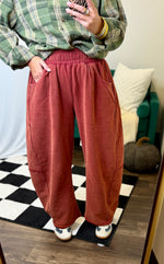 Load image into Gallery viewer, Mineral Washed Pull On Barrel Leg Pants
