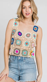 Load image into Gallery viewer, Sewn and Seen ~ Multi Color Crochet Cover Top
