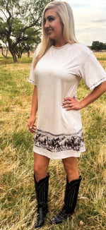 Load image into Gallery viewer, STERLING KREEK ~ SILVER SPUR T-SHIRT DRESS
