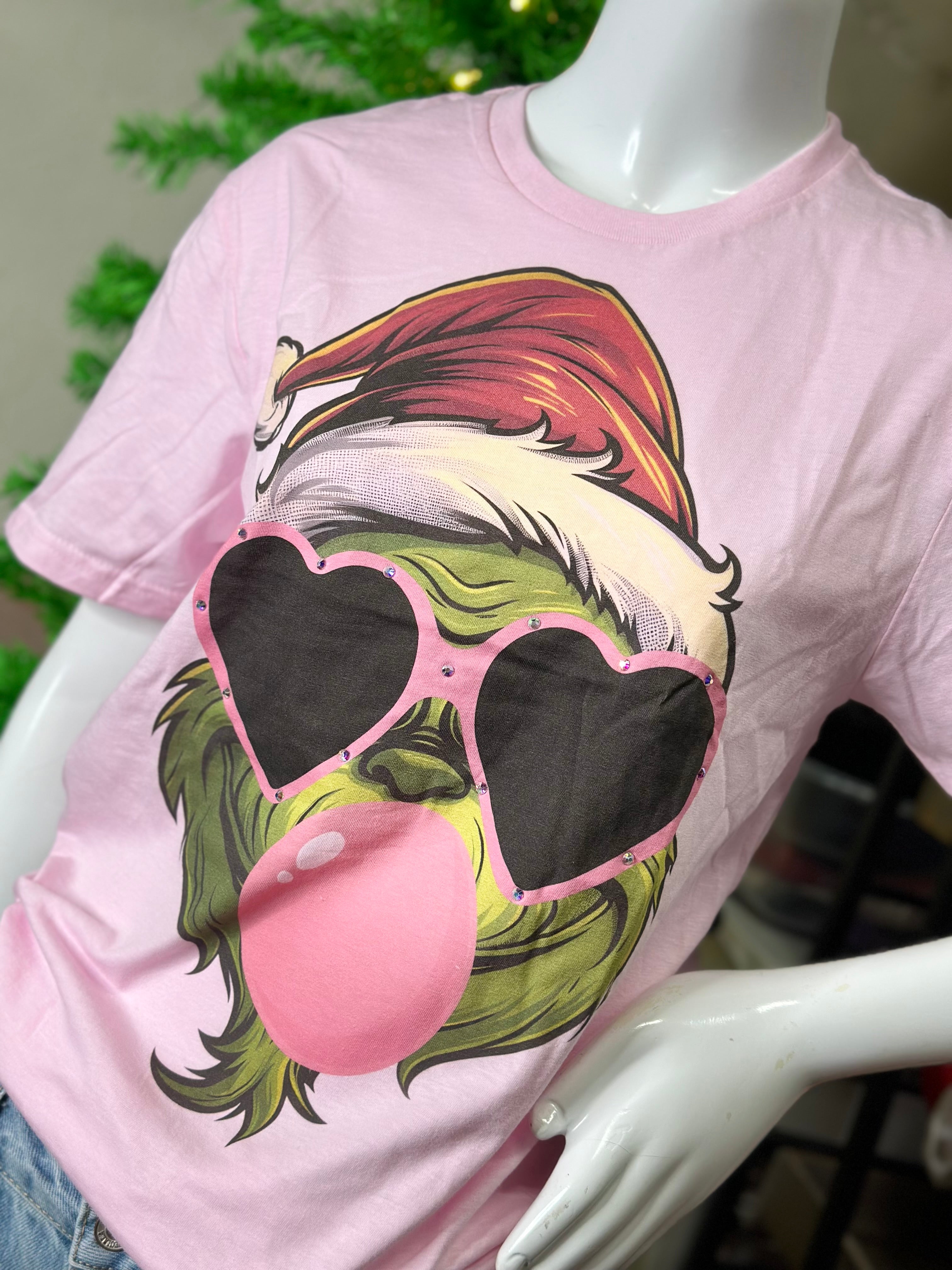 Bubble Gum Grinch w/AB Crystals