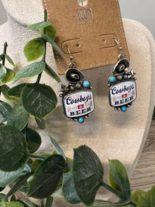 Cowboys & Beer Drop Earrings