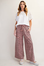 Load image into Gallery viewer, Easel Leopard Antique Rose Mineral Wash Pants
