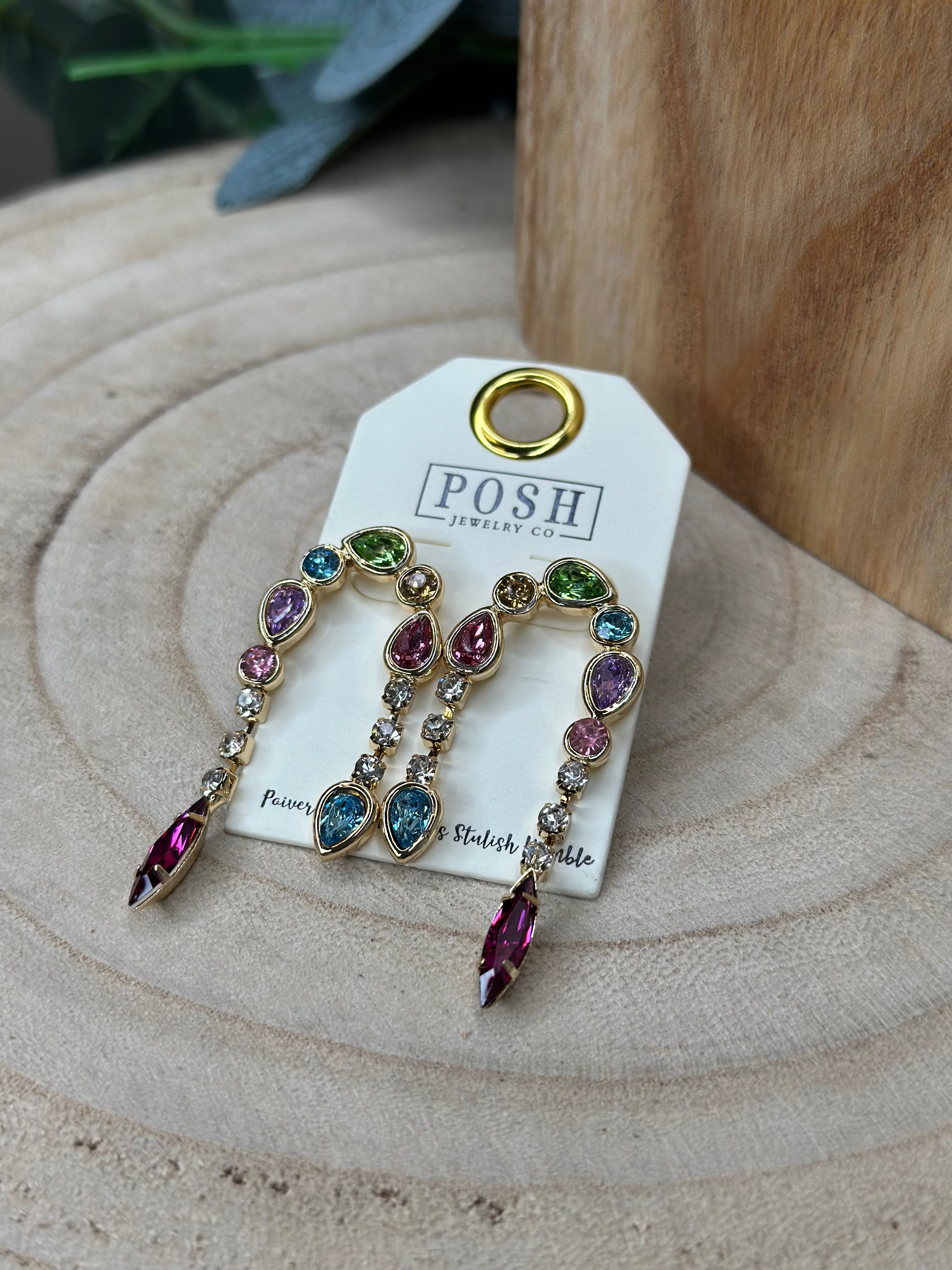 Posh Multi Stone Ear Ring