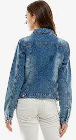 Load image into Gallery viewer, BLUE AGE ~ Ladies Casual Denim Jacket
