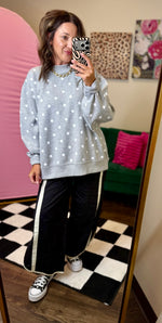 Load image into Gallery viewer, Oversized Polka Dot Scuba Pullover
