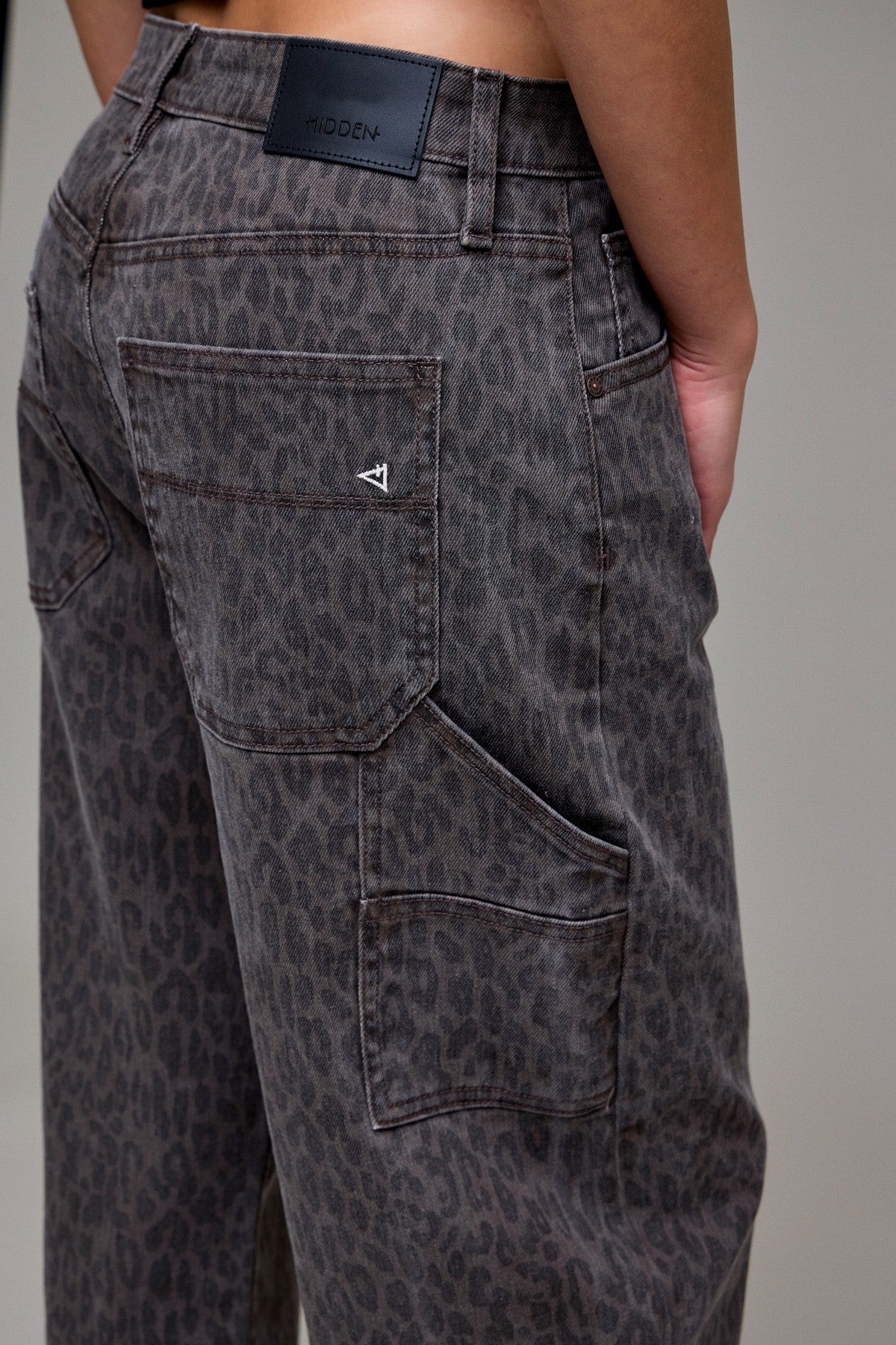 Brown Cheetah Cropped Carpenter Barrel Denim