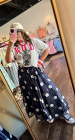 Load image into Gallery viewer, Polka Dot Pleated Midi Skirt
