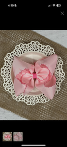 Light Pink with Hot Pink Moonstitch Clip Bow