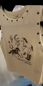 Load image into Gallery viewer, JOA ~ Western Graphic Stud Detail Knit Crop
