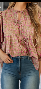 Little Daisy Floral Print Bow Top