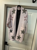 Load image into Gallery viewer, ADORA LA Star Pattern Fuzzy Cardigan
