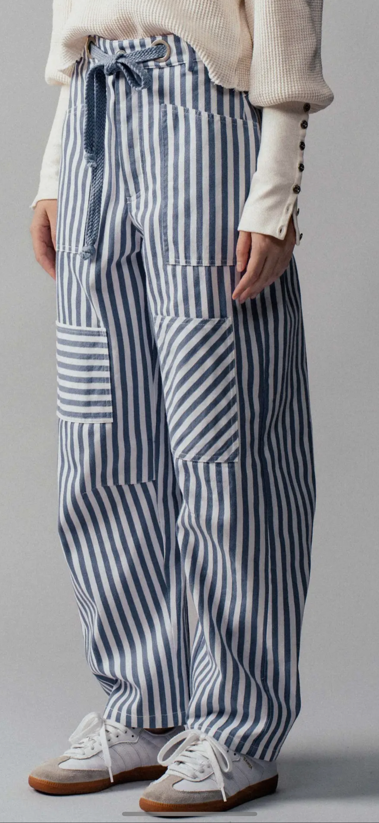 Urban Daisy Railroad Pinstripe Utility Pant