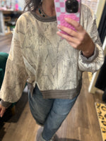 Load image into Gallery viewer, Taupe “real tree” Asymmetrical Hem Top
