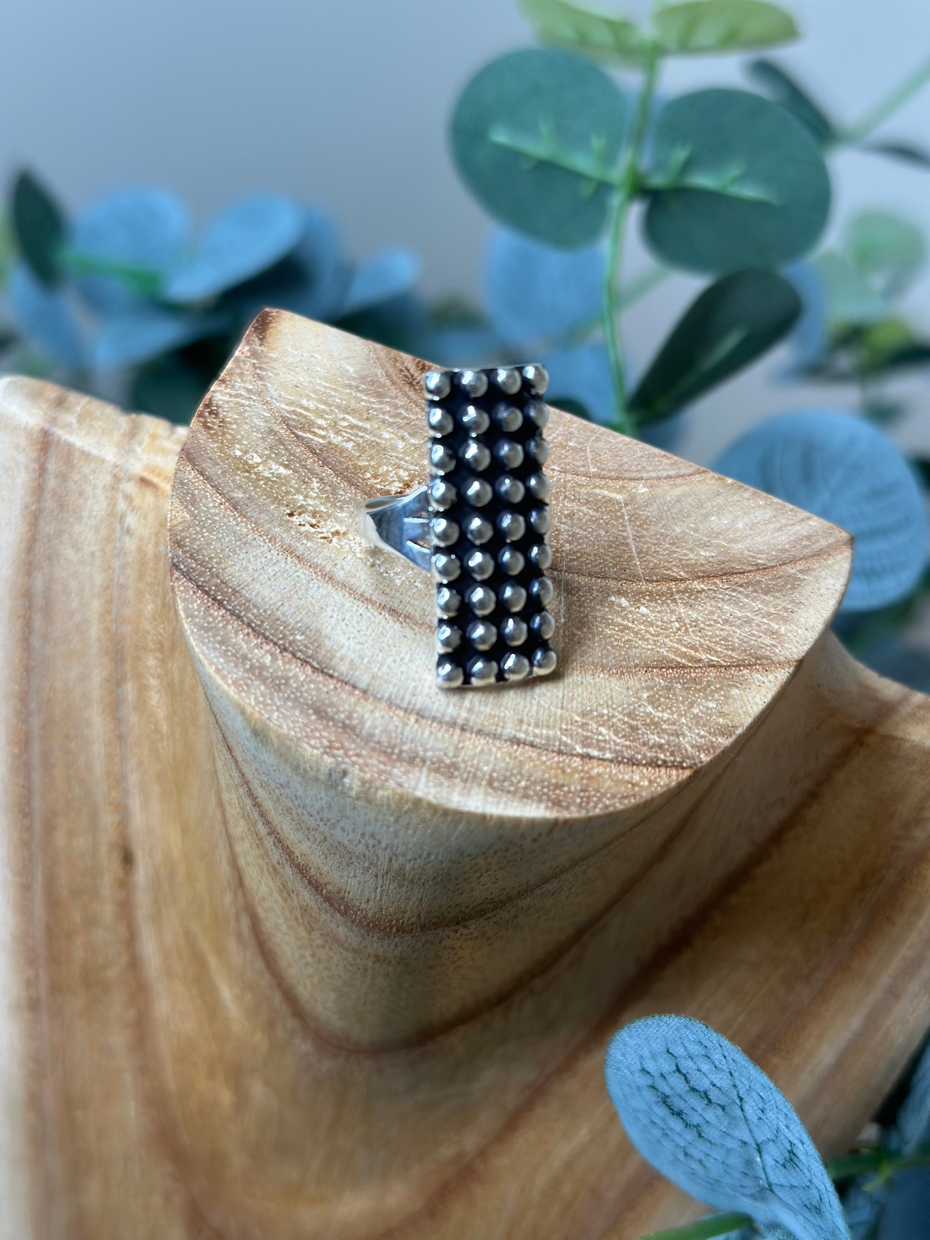 Navajo Pearl Rectangle Ring