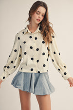 Load image into Gallery viewer, Polka Dot Soft Classic Button Up
