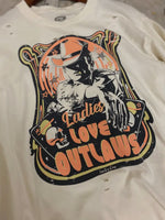 Load image into Gallery viewer, Ladies Love Outlaws Distressed 80&#39;s
Vintage T Shirt
