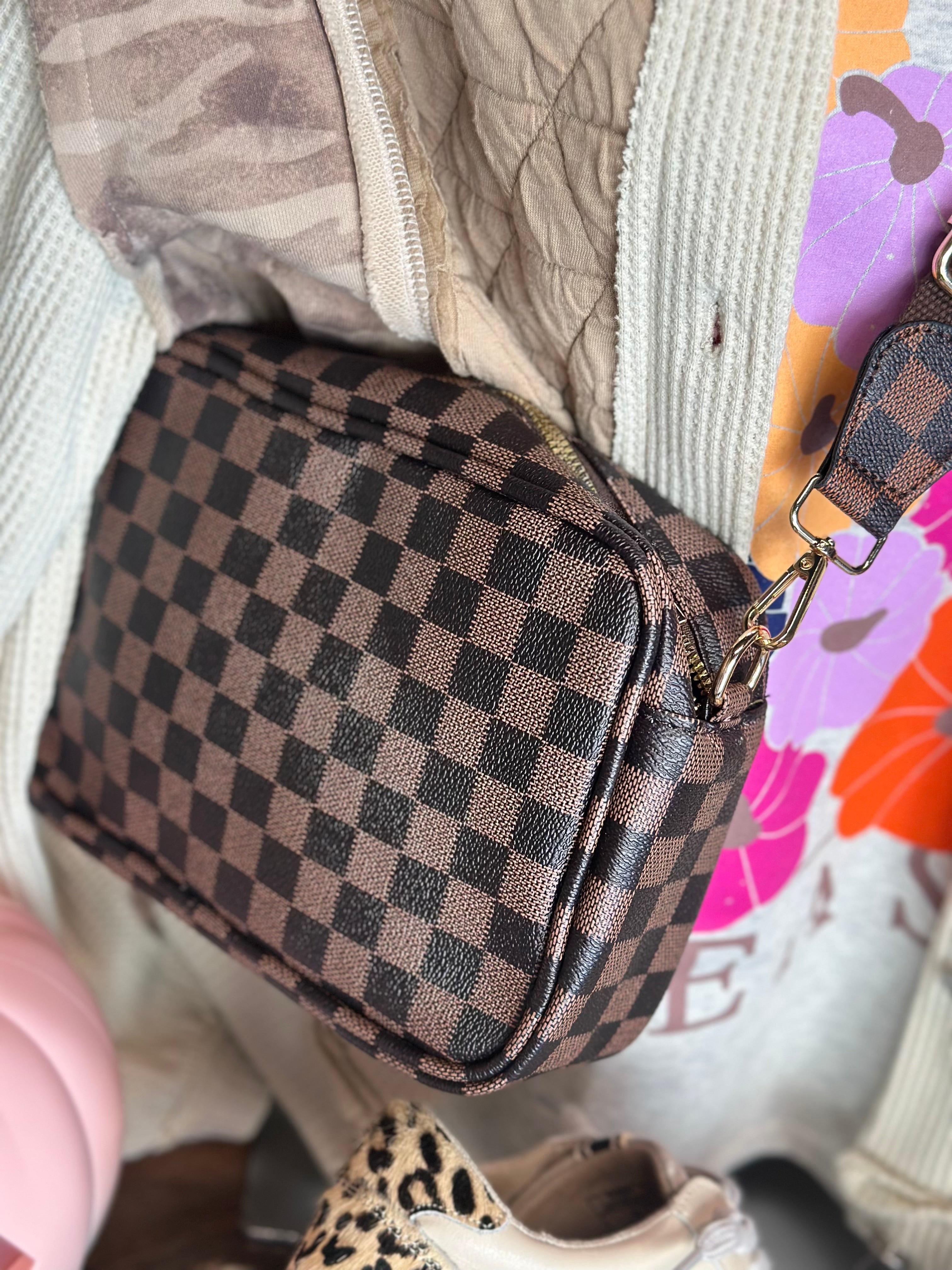 Brown/Black Check Purse