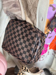 Brown/Black Check Purse