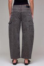Load image into Gallery viewer, Brown Cheetah Cropped Carpenter Barrel Denim
