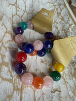Load image into Gallery viewer, Rainbow Bubble Gum Stretch Bracelet  Small &amp; Medium
