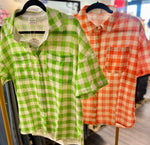 Load image into Gallery viewer, Neon Checked Button Down Top

