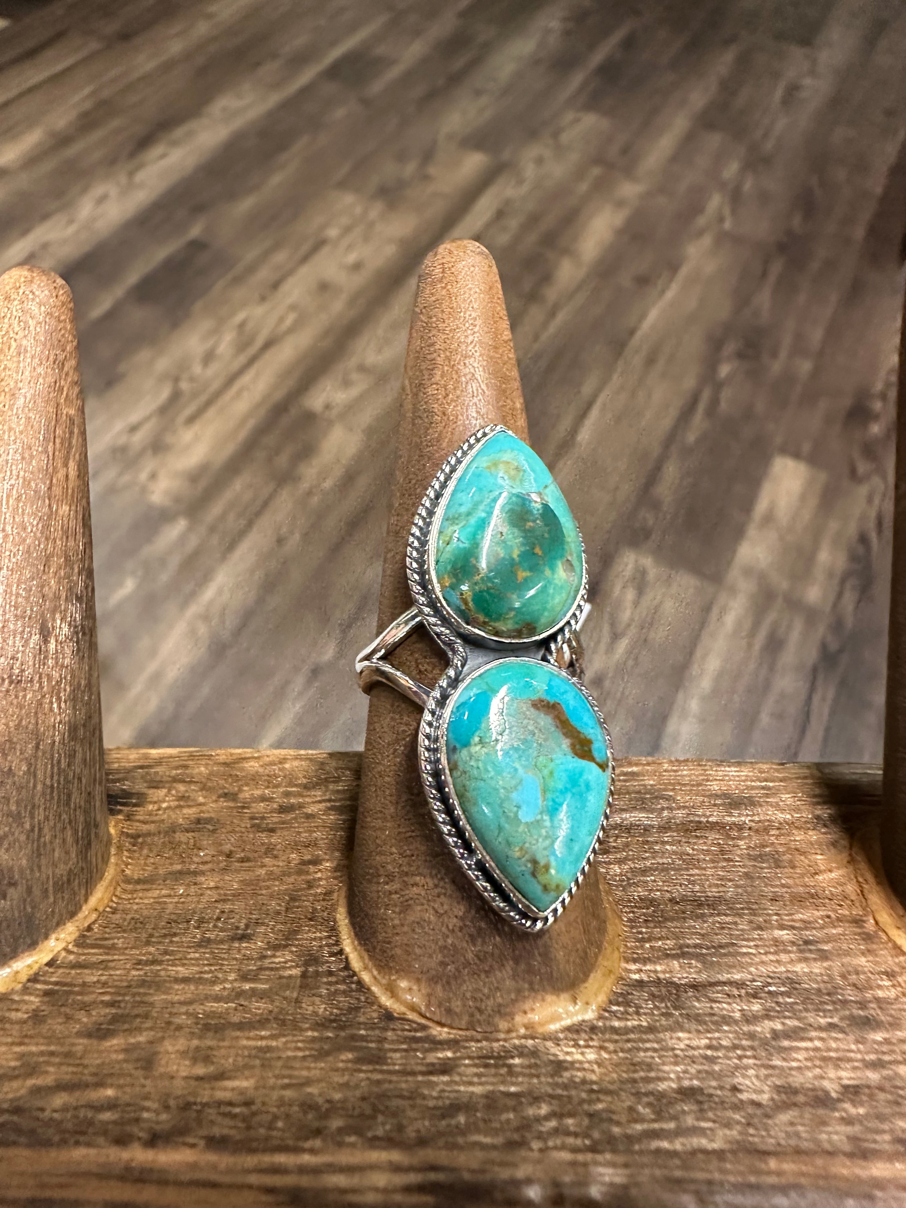 Sterling Silver Two Stone Ring