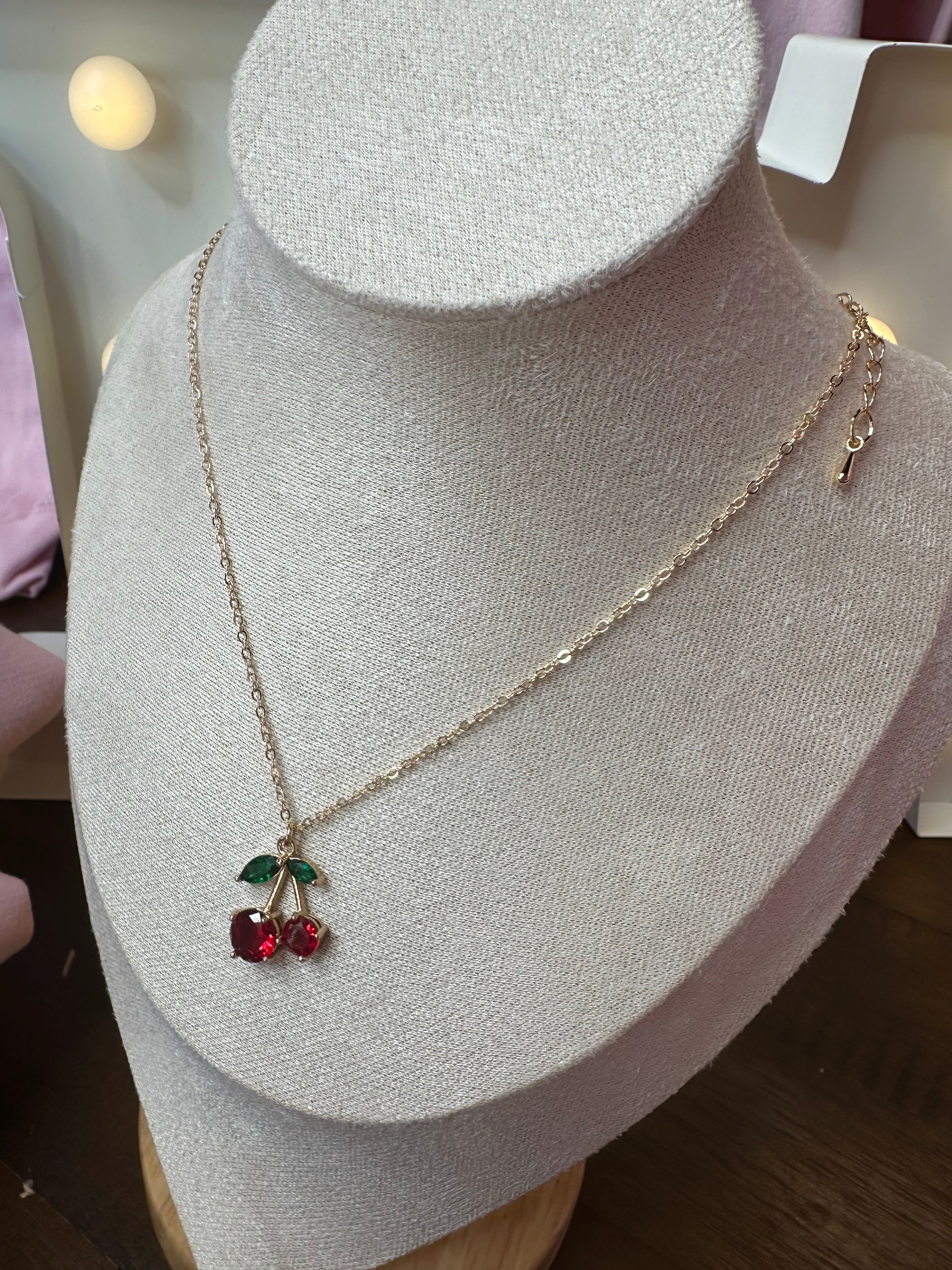 Cherry Drop Necklace