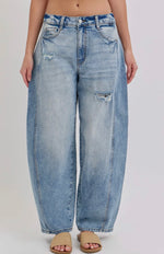 Load image into Gallery viewer, Cello Mid Waisted Barrel Denim
