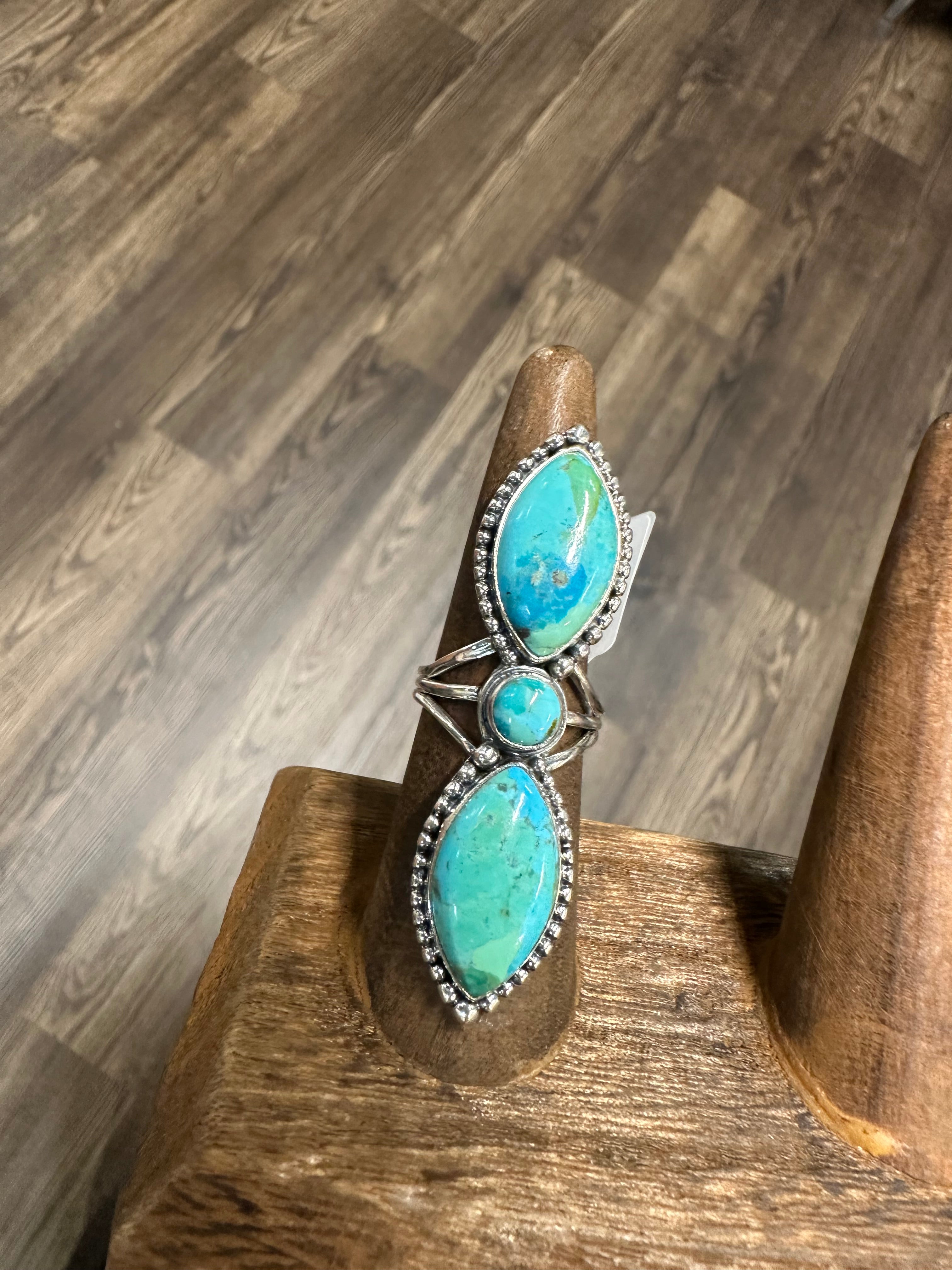 Sterling Silver Double Stone Ring