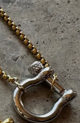 Horseshoe Charm Necklace (GOLD CHAIN/SILVER CHARM)