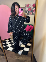 Load image into Gallery viewer, Polka Dot Black &amp; White Scuba Set
