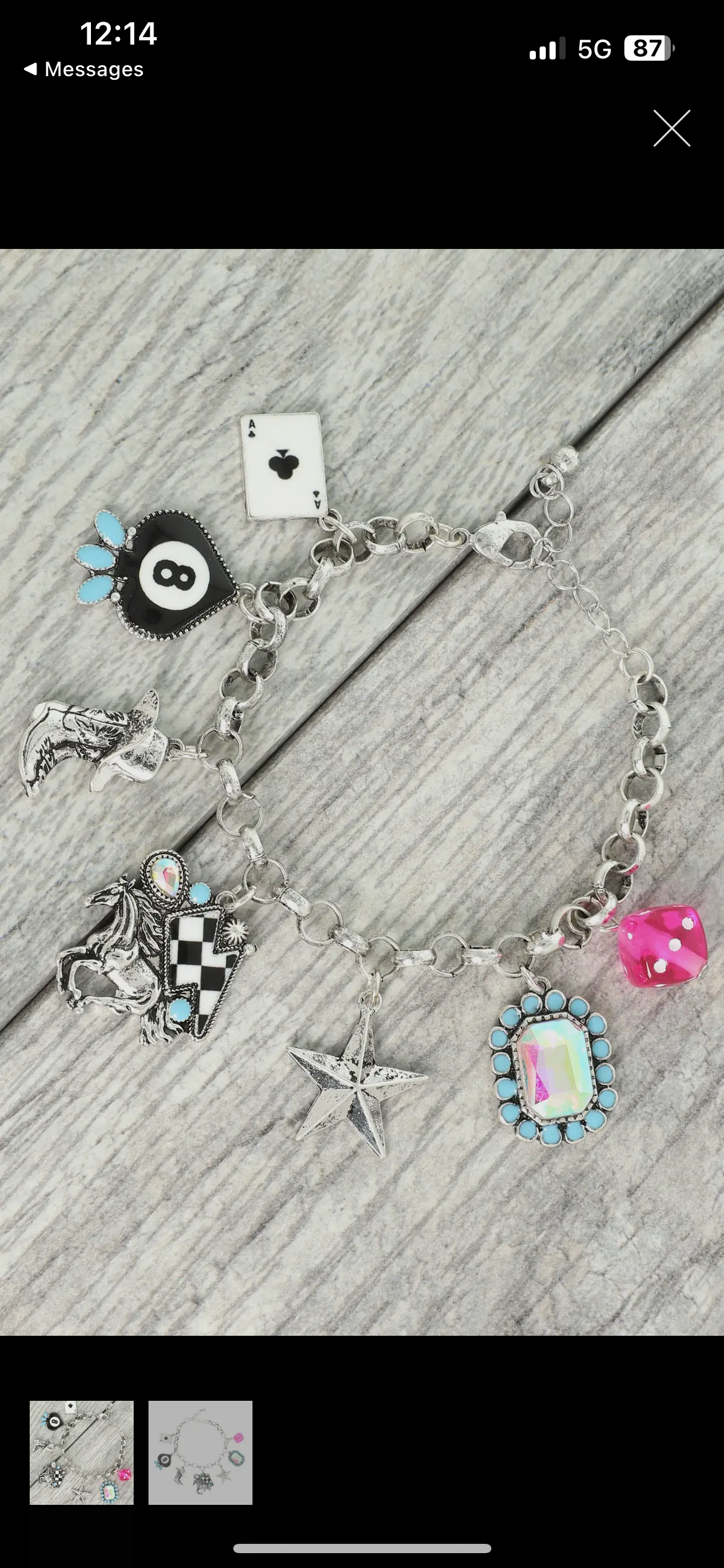 Western Theme Multi Charm Bracelet (Star)