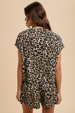 Load image into Gallery viewer, Soft  Touch Leopard Knit Top and Flare Short Set
