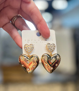 Chunky Heart Drop Earrings