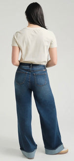 Load image into Gallery viewer, 1822 Denim ~ Oaklee Wash Slim Wide Jean w/ Cuff in Oaklee

