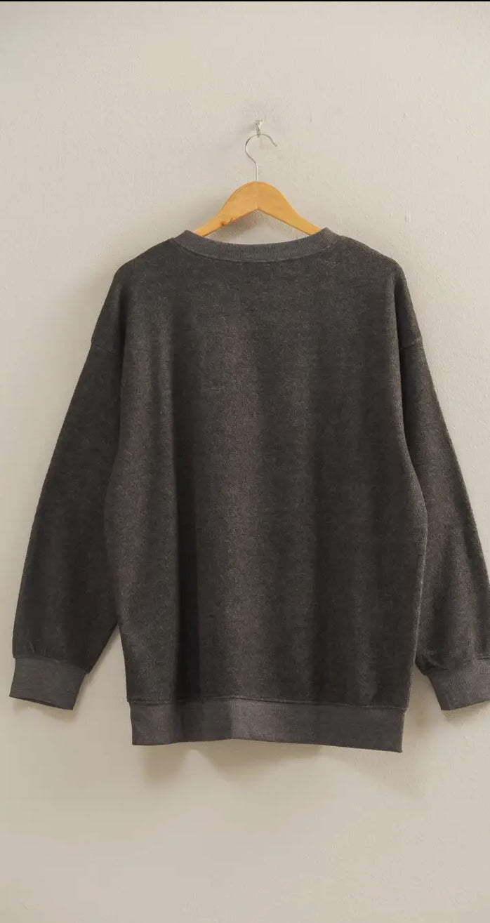 Double Zero~ Oversized Crewneck Casual Sweatshirt