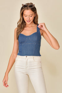 Timing Denim Darling Top W/Side Zipper