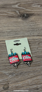 Western Stone Longhorn Coors Earrings