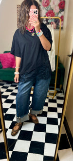 Load image into Gallery viewer, Lace Trimmed Asymmetric Tee
