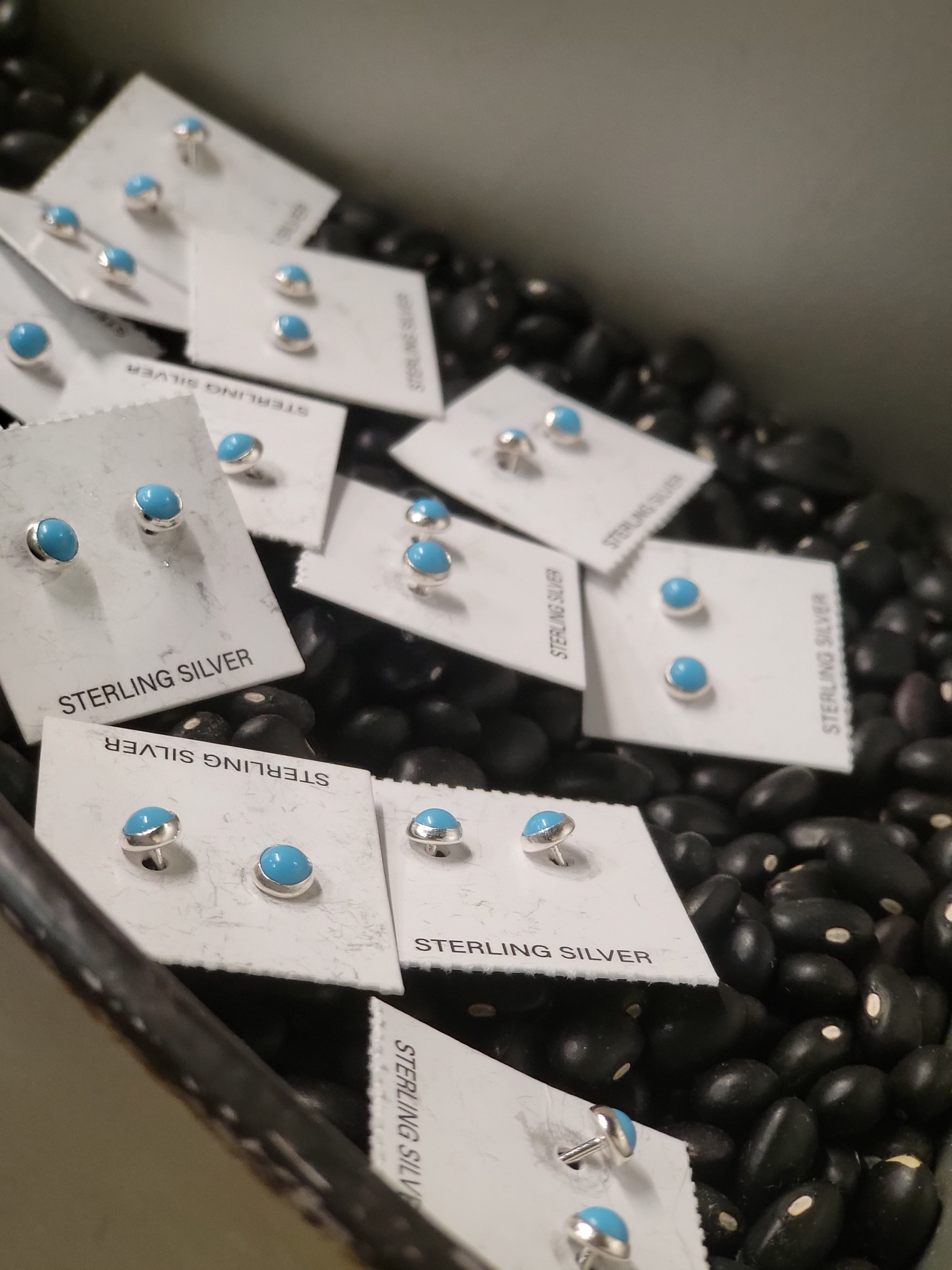 Sterling Silver Turquoise Stud Ear Rings