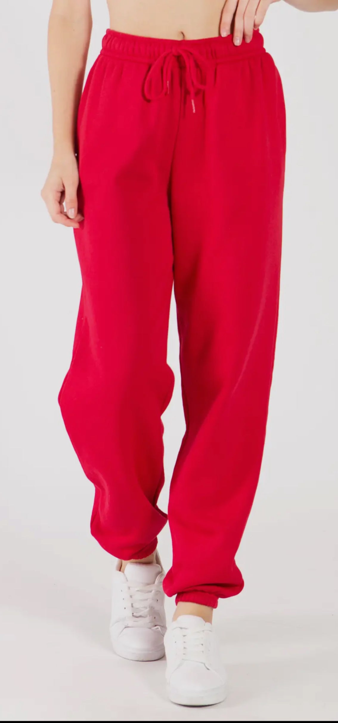 Oversize Boyfriend Style Baggy Fleece
Lined Jogger Pants