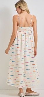 Load image into Gallery viewer, Fish Print Midi Dress

