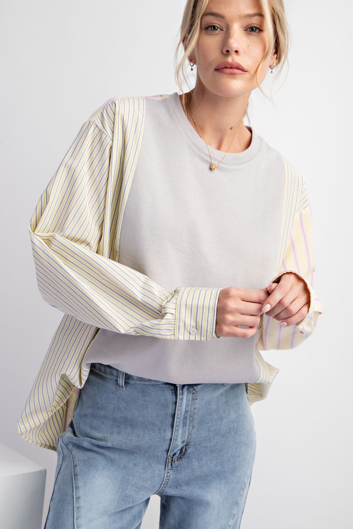 Stone Yellow Striped Top