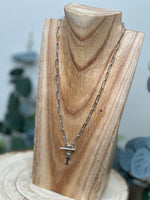 Load image into Gallery viewer, Silver Paper Clip Chain Letter Necklace
