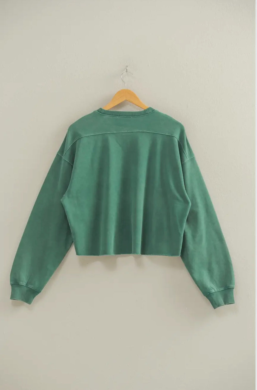 Cropped Crewneck Sweatshirt with Oversized